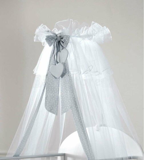 Baby Expert Sogno Zanzariera White/Grey  Art.100359  Детский изысканный тюлевый балдахин для кроватки
