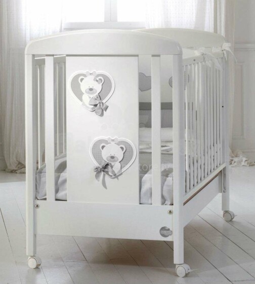 Kūdikių ekspertas Bon Bon Duetto Bianco / Grigio Art.100364 Išskirtinė vaikų lova