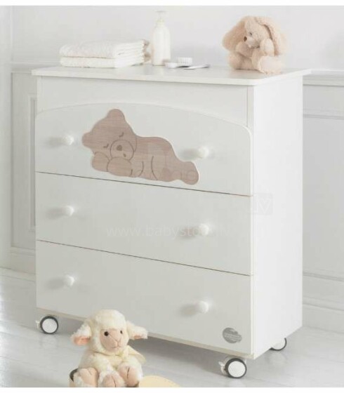 Baby Expert Coccolo Bianco/Rovere Art.100821  Пеленальный комод с ванночкой