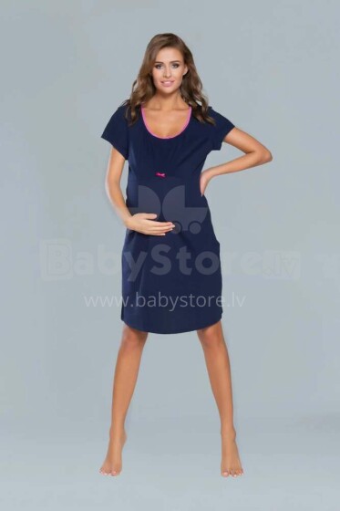 Italian Fashion Adora Granat ночная рубашка для беременных/кормящих длинный рукав (синяя)