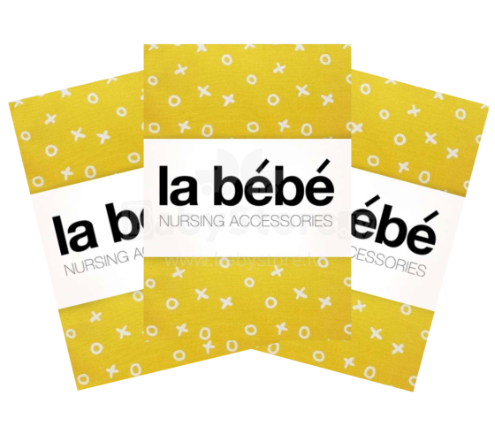La Bebe™ Set 75x75(3) Art.101609 TicTacToe Комплект детских пеленочек [хлопок/сатин] 75x75cm (3 шт.)