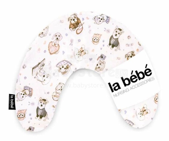 La Bebe ™ Mimi slaugos medvilnės pagalvės šunys, art. 1001708 Atramos pasagos pagalvėlė 19x46cm kelionėms