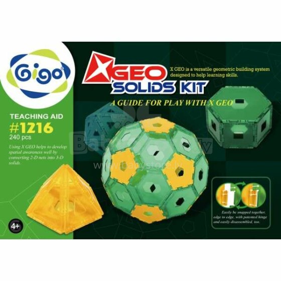 Gigo Geo Solid Kit Art.1216 Geometrinių figūrų rinkinys, 240 vnt.