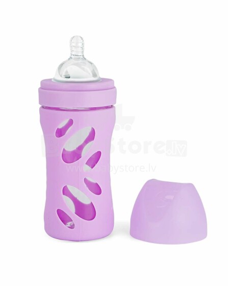 Twistshake Anti Colic Glass Bottle Art.102836  Pastel Purple Стеклянная антиколиковая бутылочка, 260 мл