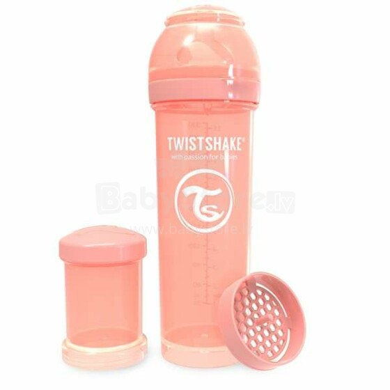 Twistshake Art.78316 Pastel Peach Бутылочка-шейкер для кормления 330 мл