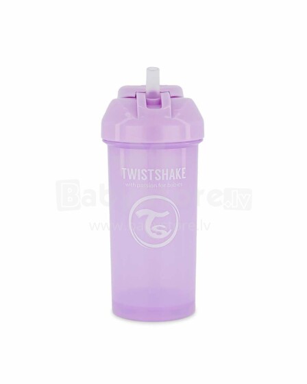 „Twistshake Straw Cup“ art. 103066 Pastelinės violetinės spalvos butelis su šiaudais nuo 6 + mėnesių, 360 ml