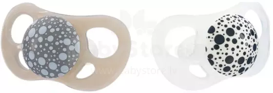 Twistshake Pacifier Art.78595 Grey White Силиконовая пустышка ортодонтической формы,6+ мес