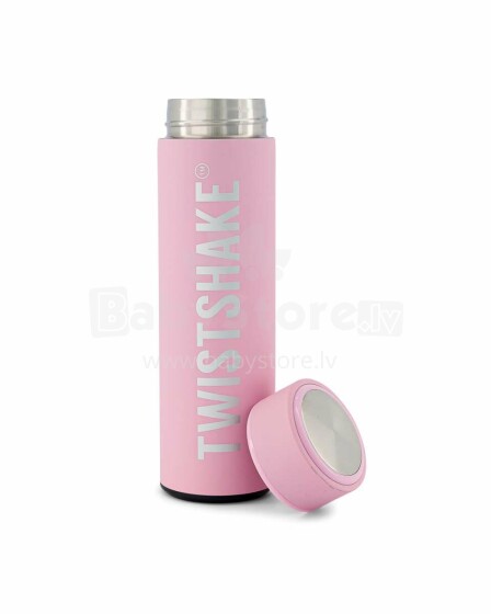 „Twistshake Hot & Cold“ 78297 pastelinės rožinės spalvos termosai iš nerūdijančio plieno 420ml