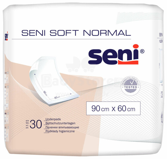 Seni Soft Normal Art.103313  Пеленки одноразовые впитывающие 30 шт. 90x60 см