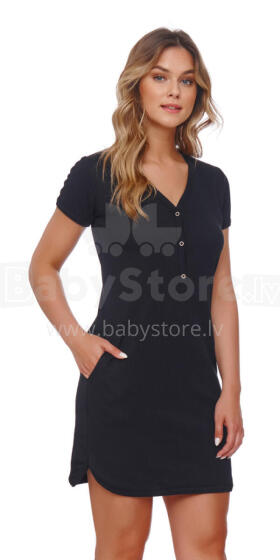 Doctronap Night Dress Art.4542 Black Ночная рубашка для беременных / кормления