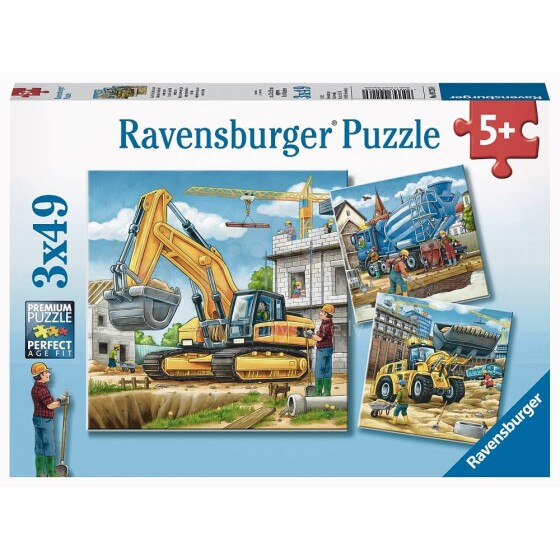 Ravensburger Puzzle Art.R09226 Dėlionės Statybinė technika 3x49vnt.