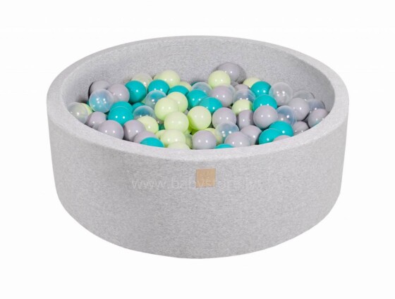 MeowBaby® Color Round Art.104050  Grey Jungle  Бассейн сенсорный сухой с шариками(250шт.)
