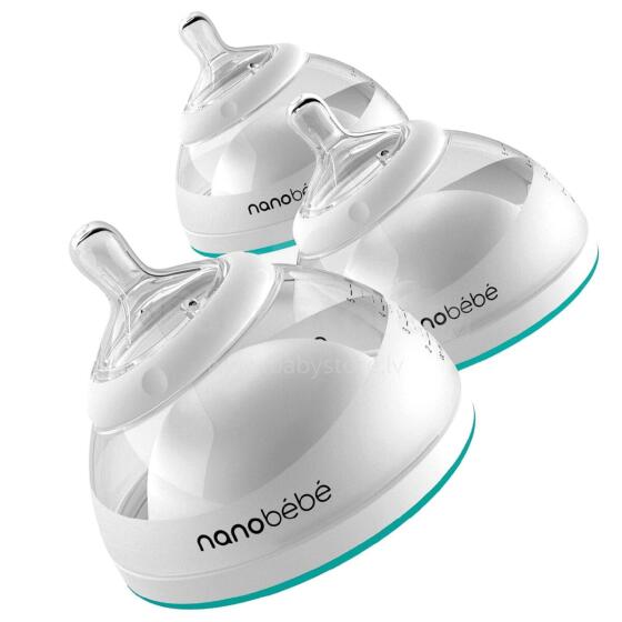 Nanobebe Breast Milk Baby Bottles Art.104287 Pudelīšu komplekts mātes piena savākšanai , 3 gab