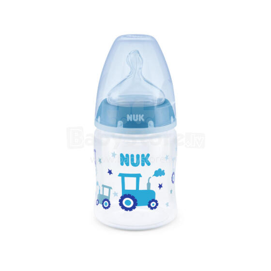 Nuk First Choice Art.SK53 Pudele ar temperatūras kontroli, ar silikona knupi,150ml, (0-6 mēn.) M izmēra knupīti (piena maisījumam)