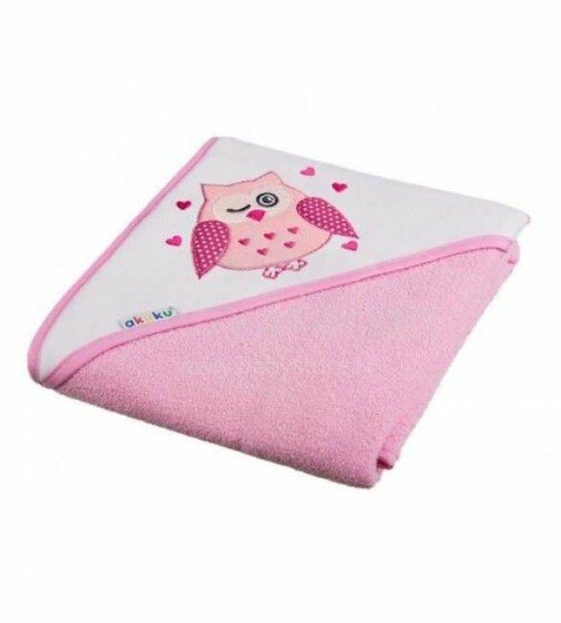 Akuku Sowka Art.A1233 Pink Baby hooded towel (80x80 cm)