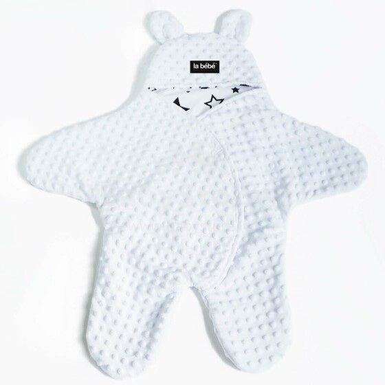 La bebe™ Minky+Cotton Art.104794 White Overalls for a baby for a car seat (stroller) with handles and legs