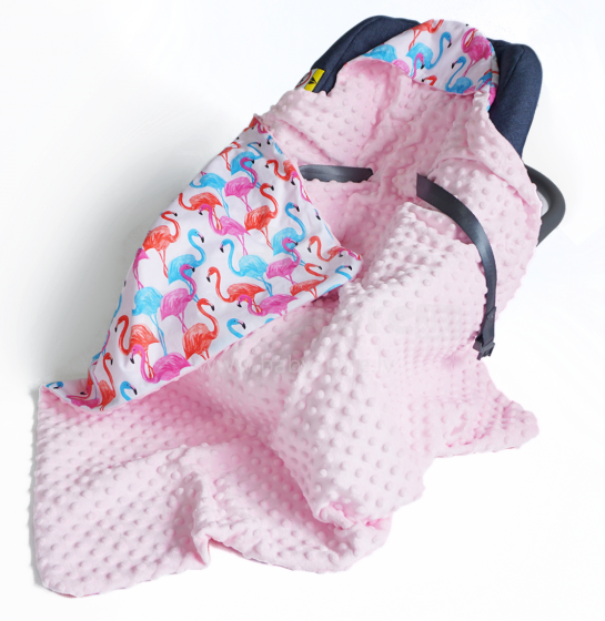 Baby Love Minky Art.104803  Augstākās kvalitātes viegla divpusēja sedziņa-konverts ar kapuci (90x90 cm)