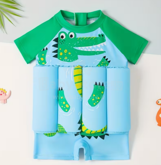 Quick-Zip Dinosaur Life Jacket - Slim-Fit PFD  Art.104870 Pludiņu peldtērps ar UV aizsardzību