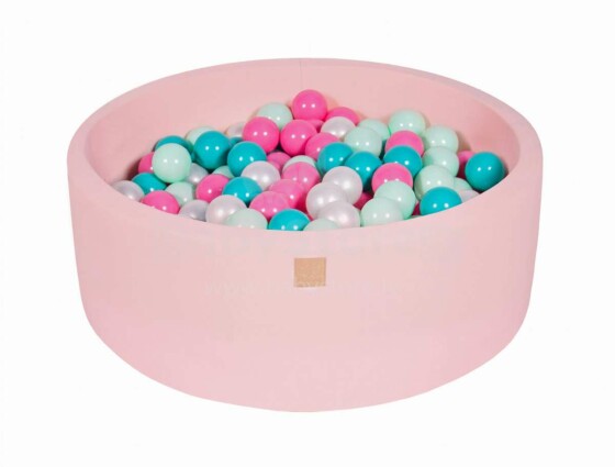 Meow Baby® Color Round Art. 105096 Rožinis vienaragis sausas baseinas su kamuoliukais (200vnt.)