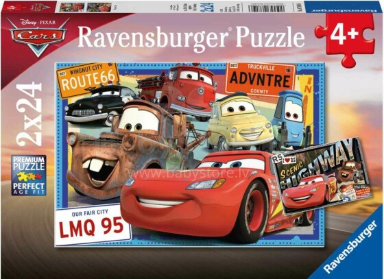 Ravensburger Puzzle Cars Art.R07819 Puzles 2x24 gab. Vāģi