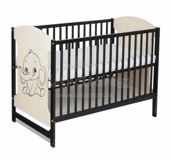 BoboBaby Miki Elephant Art.22938 Cream/Venge 104  деткая кроватка для малышей  120х60см (без ящика)