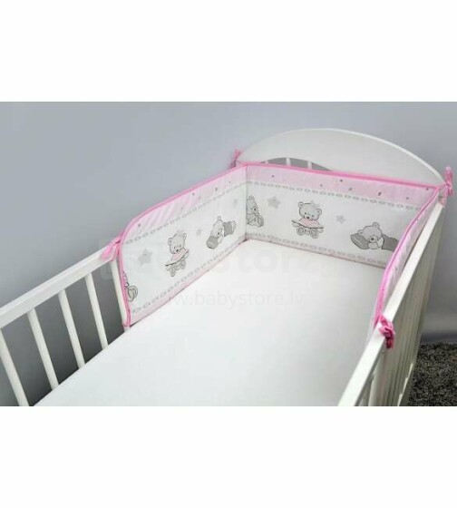 ANKRAS COOKIES pink Бортик-охранка для детской кроватки 180 cm