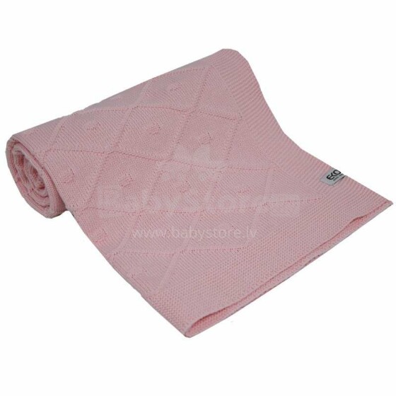 „Eko“ antklodė Art. PLLE-64 Pink minkštos medvilnės antklodė (languota) 80x100cm