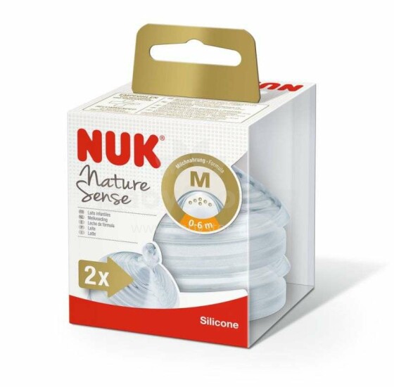 Nuk Nature Sense Art.SA95 силиконовая соска для молока 1M 0-6м,2 шт.