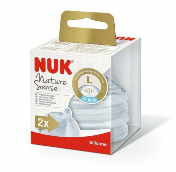 Nuk Nature Sense Art.SA98 силиконовая соска для каши 2L 6-18м,2 шт.