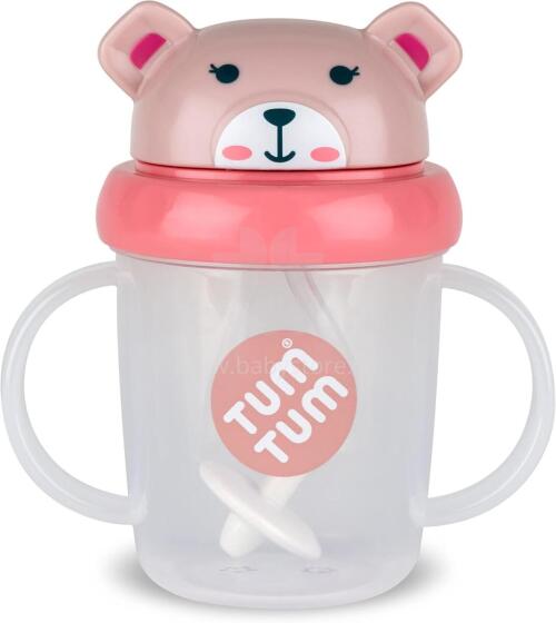 Tum Tum Baby Cup Art. TT5005 Pink Pudelīte ar  salmiņu  no 6 +mēn, 200 ml