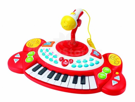 Laimėkite „Fun Superstar“ elektroninę klaviatūrą „Art.2055“ sintezatorius su mikrofonu su garso ir šviesos efektais
