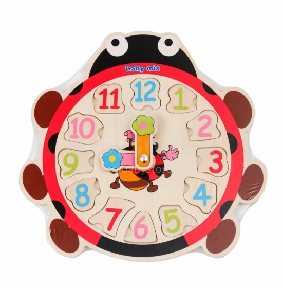 Babymix Art.TP-52096 Attīstoša koka rotaļlieta Pulkstenis