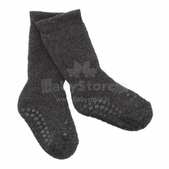 Gobabygo Non-slip Socks Art.111324 Dark Grey Melange Bērnu zeķītes ar ABS  (neslīpas)