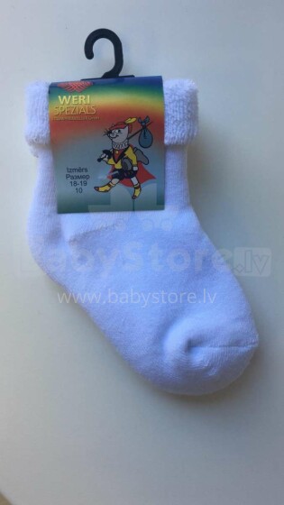 „Weri Spezias Newborn Art.1002“ baltos natūralios medvilnės kūdikių kojinės
