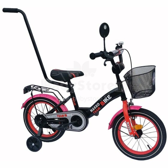 Nakko Team Bike Art.112701 Pink Bērnu divritenis (velosipēds) ar piepūšamajiem 14 collu riepām