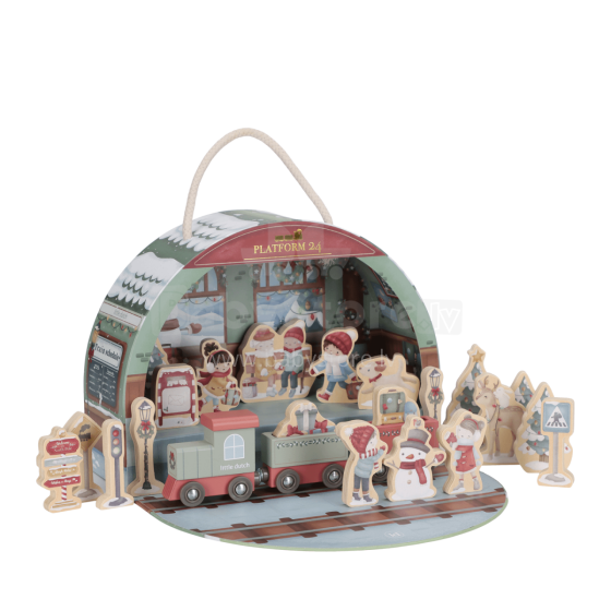 Little Dutch Advent Calendar – Train Track Scene Art.4880 koka vilciena Adventes kalendārs