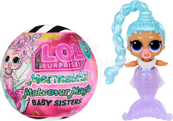 L.O.L. Surprise! Mermaids Makeover Magic Baby Sisters – krāsu mainošas nāriņu figūriņas (1. sērija)