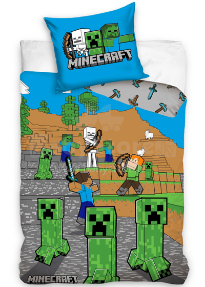 Carbotex Bedding Set Minecraft Art.MC004-13  Хлопковое постельное белье  140x200см