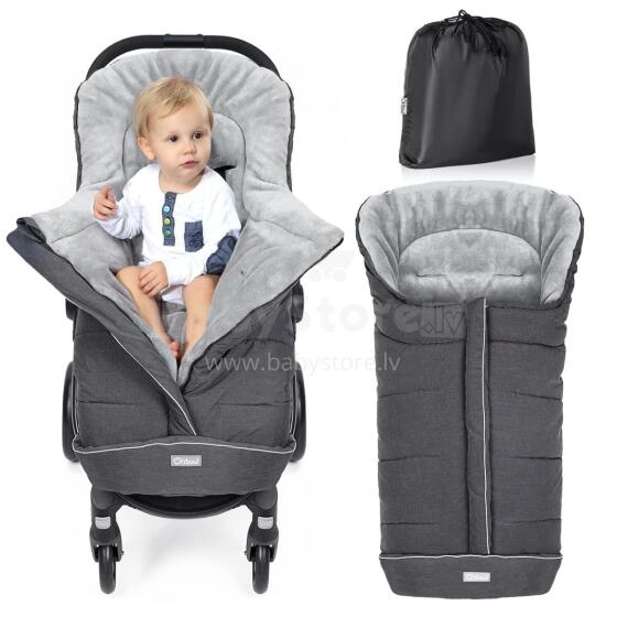 Bebe Basic Footmuff Universal Art.116586 Dark Grey ziemas guļammaiss