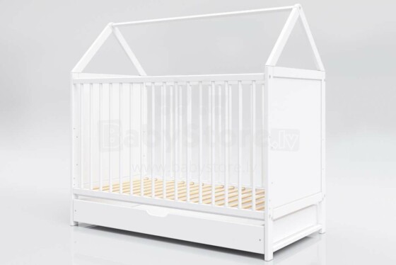 Baby Crib Club DK  Art.117606   Laste puidust voodi sahtliga 140x70cm