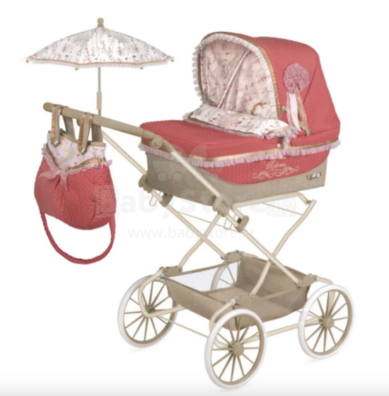 DeCuevas Toys Martina Art.81033 Leļļu rati ar kulbiņu un lietussargu
