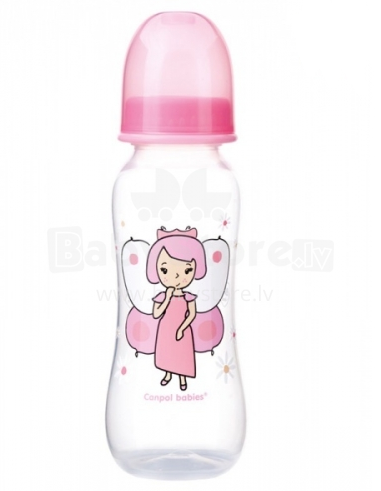 Canpol Babies Art.59 / 200 plastikinis profiliuotas butelis 250ml su čiulptuku 12m +
