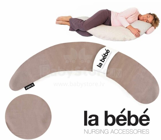 „La Bebe ™ Moon“ motinystės pagalvė, Nr. 120638 Beige, didelė nėščiųjų pagalvė su atminties putomis (ypač minkšta ir tyli, prisitaikanti prie kūno) 195 cm