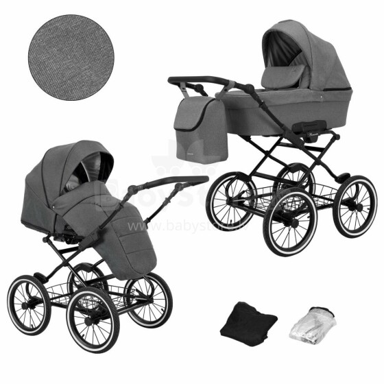 Kunert Romantic Classic  Art.ROM-06 Pilki kūdikių vežimėliai 2 viename