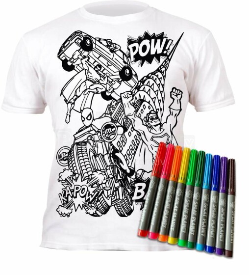 Splat Planet T-Shirt Hero Art.SP70013 Детская футболка с фломастерами