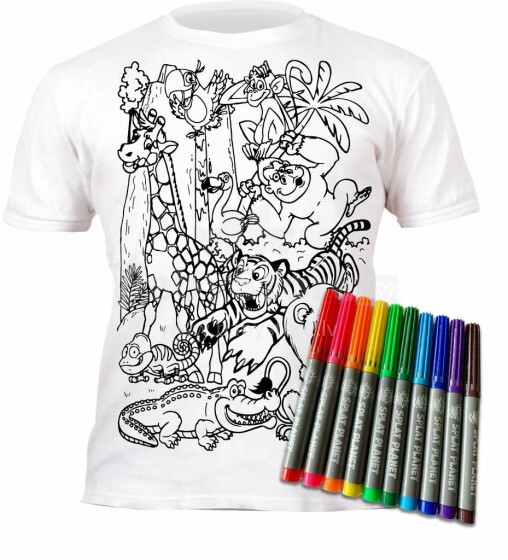 Splat Planet T-Shirt Zoo Art.SP70426 Bērnu t-krekls ar flomasteriem