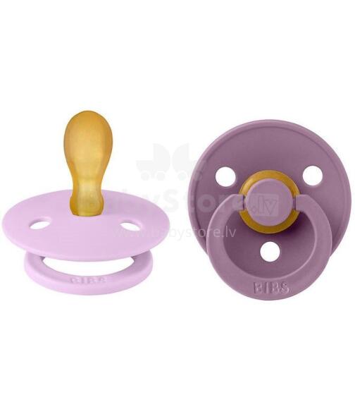 Bibs Colour Violet Sky/Mauve Art.2121427 Пустышка (соска) из 100% натурального каучука-форма симметричная 0-6 мес.(2 шт.)