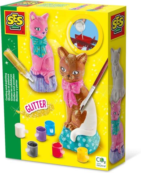SES Creative Plaster Casting Craft Set Cat Art.01218 Набор для изготовления гипсовых слепков