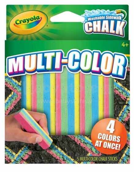 Crayola įvairiaspalvės kreidelės, 5 spalvos
