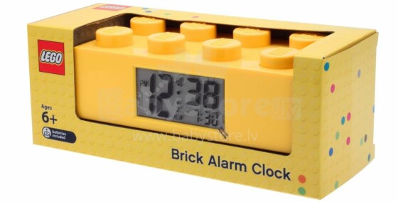 CLICTIME Galda pulkstenis Lego klucis, dzeltens